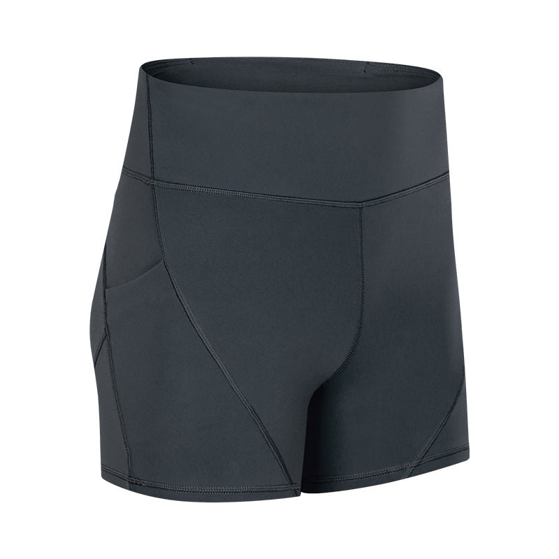 Women’s High-Waist Athletic Yoga Shorts with Pockets