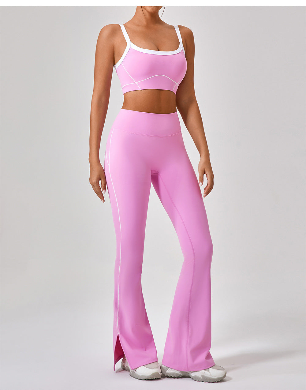 Women’s Spaghetti Strap Contrast Yoga Fitness Set