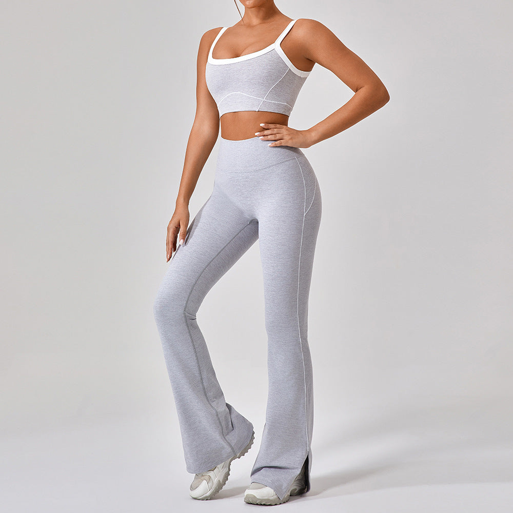 Women’s Spaghetti Strap Contrast Yoga Fitness Set