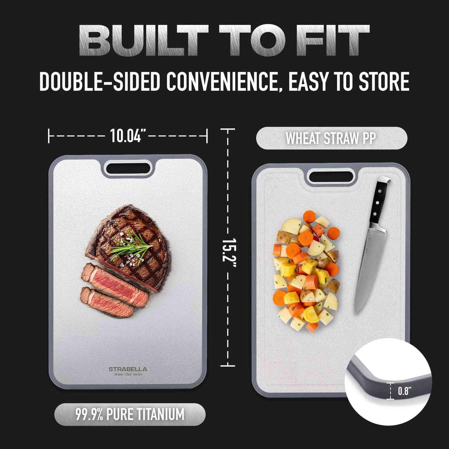 Titanium Antibacterial Cutting Board – Holiday Gift Set