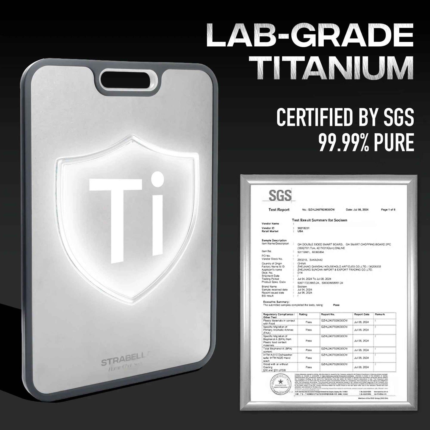 Titanium Antibacterial Cutting Board – Holiday Gift Set