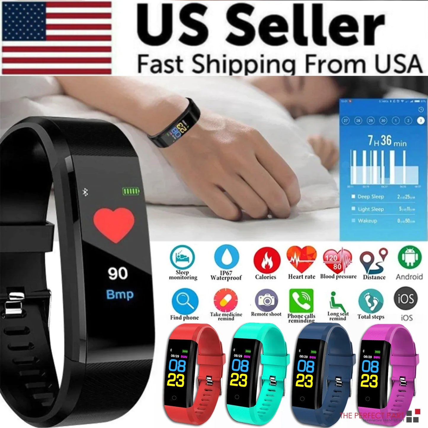 Fitness Smartwatch – Heart Rate & BP Activity Tracker