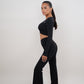 I Am Present Black Stretch Flare Legging