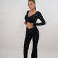 I Am Present Black Stretch Flare Legging
