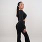 I Am Present Black Stretch Flare Legging