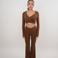 I Am Present Brown Stretch Flare Legging