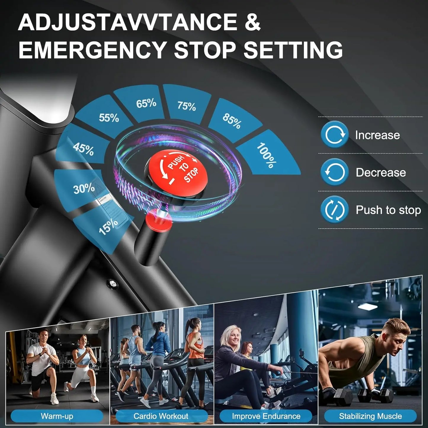 Indoor Exercise Bike with Flywheel & Adjustable Resistance