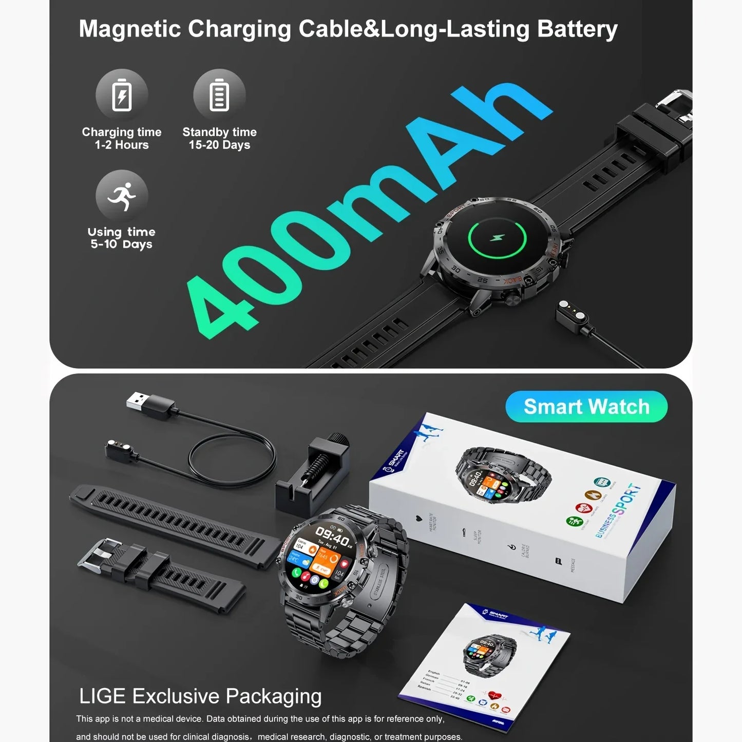 Steel 1.39" Bluetooth Call Smartwatch – K52