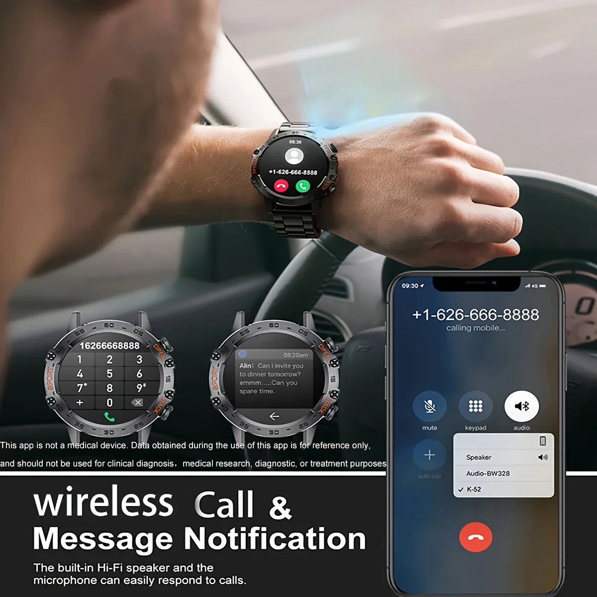 Steel 1.39" Bluetooth Call Smartwatch – K52
