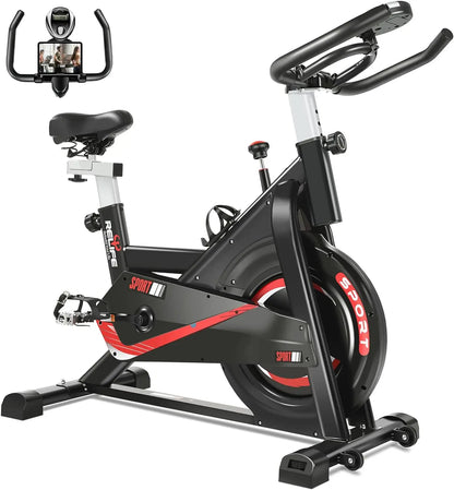 Indoor Exercise Bike with Flywheel & Adjustable Resistance