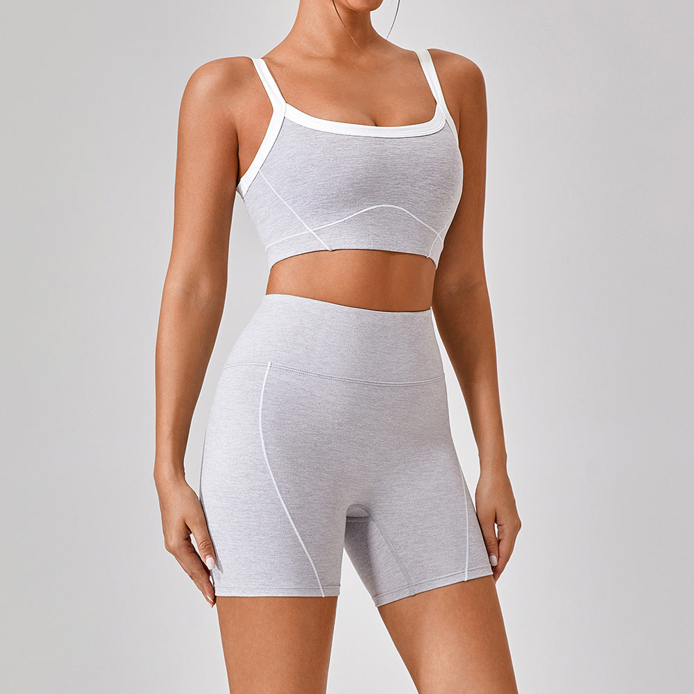 Women’s Spaghetti Strap Contrast Yoga Fitness Set