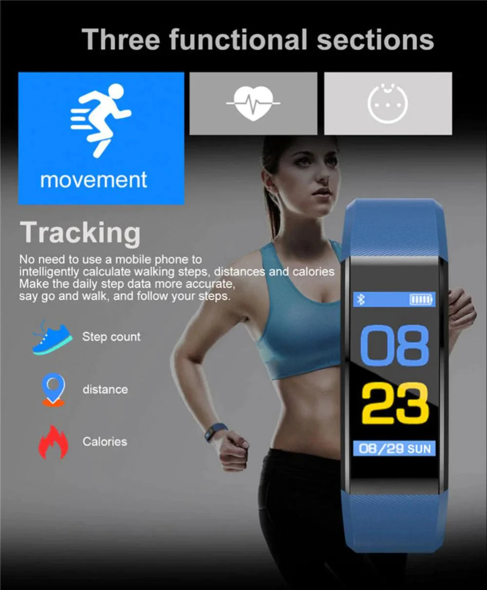 IP67 Waterproof Fitness Tracker Smartwatch – Heart Rate & Multi-Sport