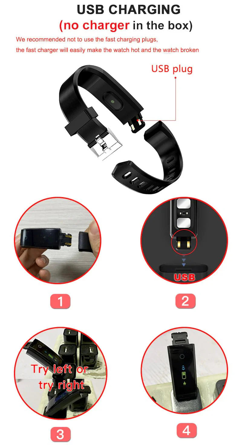 IP67 Waterproof Fitness Tracker Smartwatch – Heart Rate & Multi-Sport
