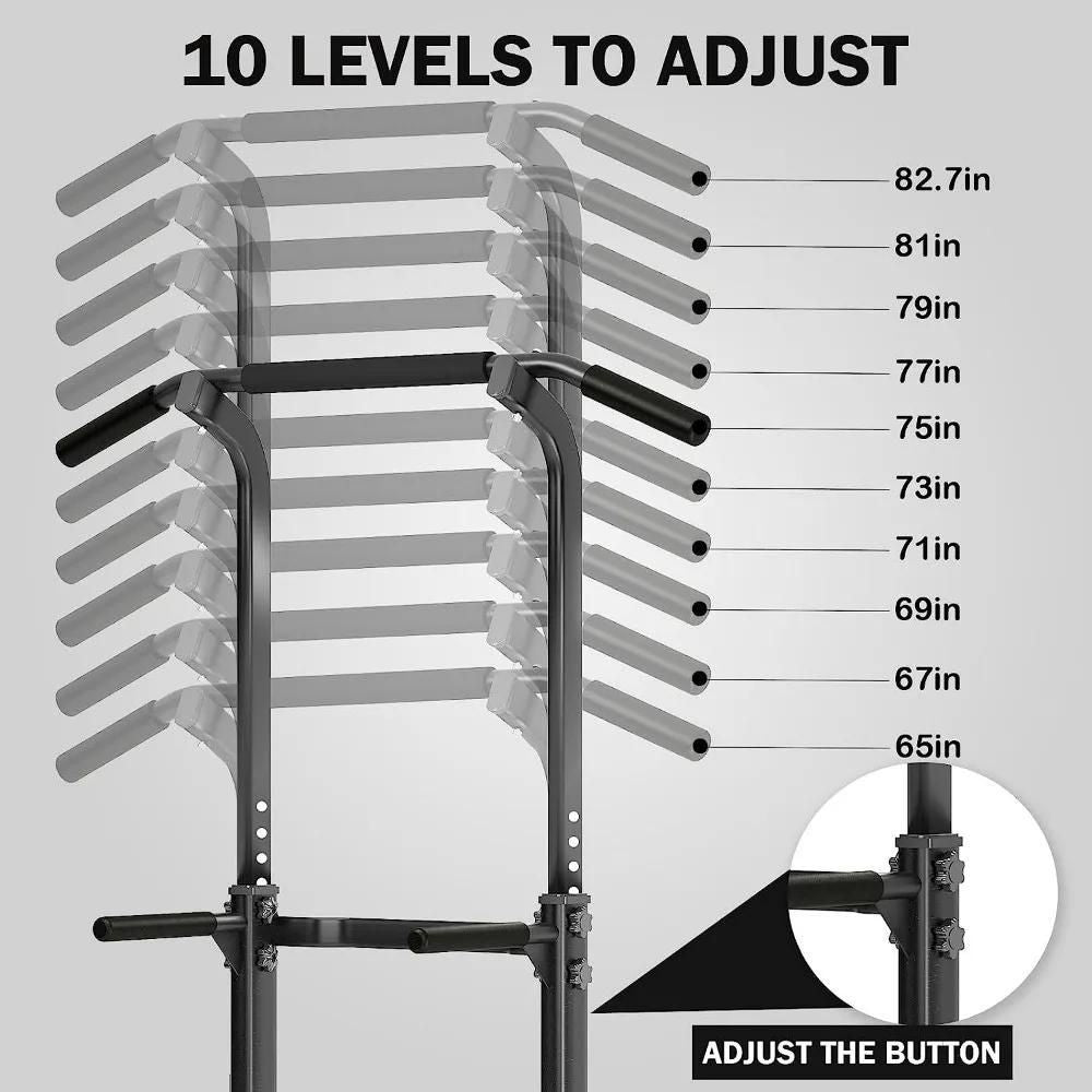 Power Tower Dip & Pull-Up Station – Adjustable Home Gym