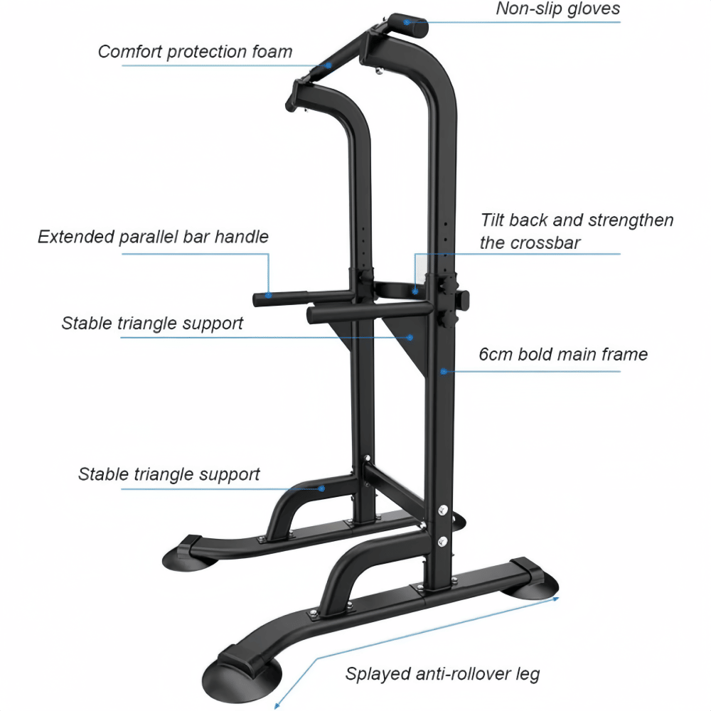 Power Tower Dip & Pull-Up Station – Adjustable Home Gym