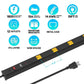 CRST 4.2" Wide Spaced 12 Outlets Mountable Metal Power Strip Surge Protector, 15FT Power Cord, Mounting Brackets Included