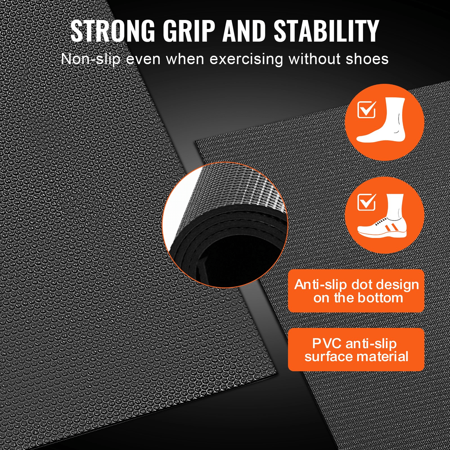 Large Non-Slip Exercise Mat 7×5 ft for Home Gym & Yoga